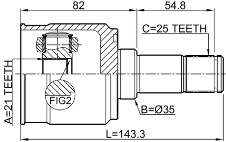 3511-NL3R - REAR INNER CV JOINT 21X35X25