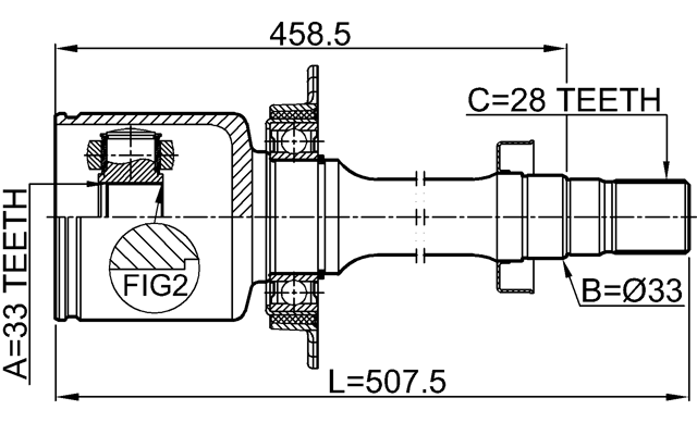 3511-SX11RH - INNER CV JOINT RIGHT 33x33x28