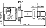 3511-SX11RH - INNER CV JOINT RIGHT 33x33x28