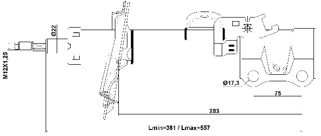 35110-001FL - SHOCK ABSORBER FRONT LEFT GAS.TWIN TUBE