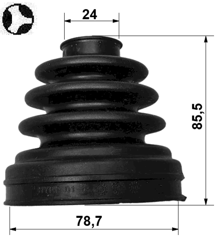 3515-NL32WDT - BOOT INNER CV JOINT KIT 79.4X86X24.1