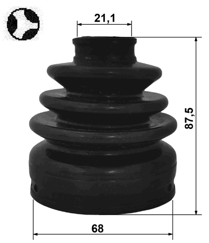 3515-NL3RT - BOOT INNER CV JOINT KIT 68X87.5X21.1