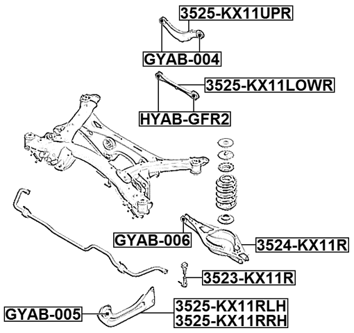 3525-KX11LOWR - REAR LOWER TRANSVERSE LINK