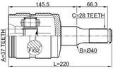 3611-H3 - INNER CV JOINT 37X40X28
