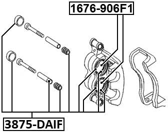 3875-DAIF - FRONT BRAKE CALIPER REPAIR KIT (SET FOR ONE SIDE)
