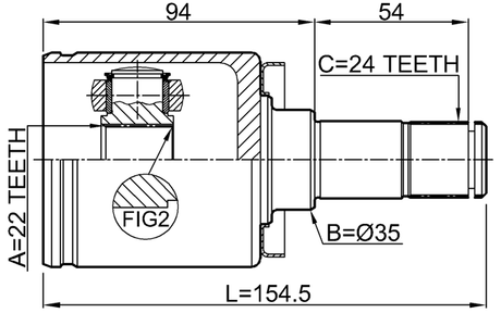 4211-P3M - INNER CV JOINT LEFT 22X35X24