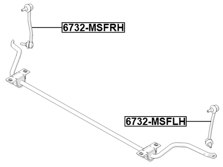 6723-MSFRH - FRONT RIGHT STABILIZER LINK / SWAY BAR LINK