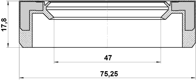 95BAY-49750818X - OIL SEAL REAR HUB 47X75.25X7.6X17.8
