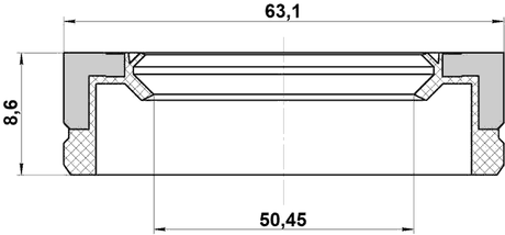 95BFY-52630909X - OIL SEAL FRONT HUB 50.45X63.1X8.6