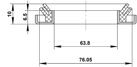 95DDY-75640610X - OIL SEAL FRONT HUB 76.05X63.8X6.5X10