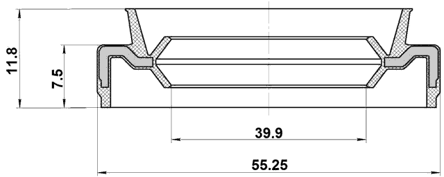 95EAS-41550812X - DRIVE SHAFT OIL SEAL 39.9X55.45X7.5X11.8