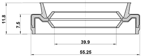 95EAS-41550812X - DRIVE SHAFT OIL SEAL 39.9X55.45X7.5X11.8