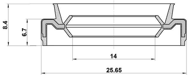 95EAY-15250708X - GEAR SHIFT LEVER SEAL 14X25.65X6.7X8.4