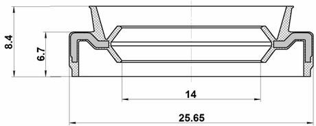 95EAY-15250708X - GEAR SHIFT LEVER SEAL 14X25.65X6.7X8.4