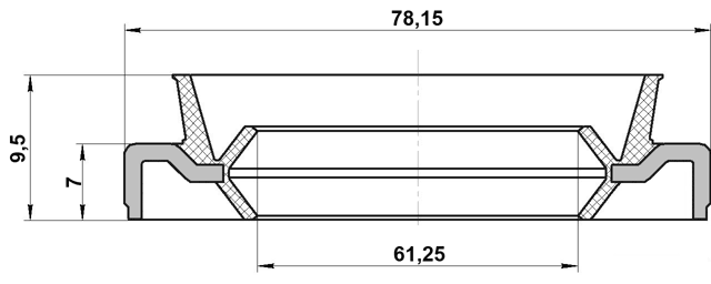 95EDS-63780710X - DRIVE SHAFT OIL SEAL 61.25X78.15X7X9.5