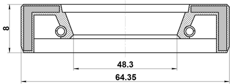 95FAY-50640808X - DRIVE SHAFT OIL SEAL 48.3X64.35X8X8