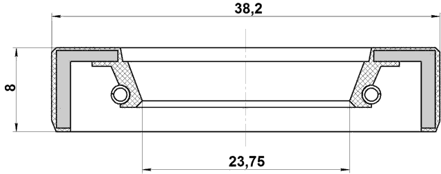 95FBY-26380808X - DRIVE SHAFT OIL SEAL 23.75X38.2X8
