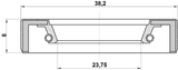 95FBY-26380808X - DRIVE SHAFT OIL SEAL 23.75X38.2X8