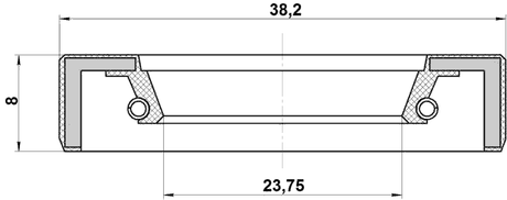 95FBY-26380808X - DRIVE SHAFT OIL SEAL 23.75X38.2X8