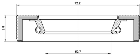 95FBY-54720909R - REAR DIFFERENTIAL-PINION SEAL 52.7X72.2X8.8X8.8