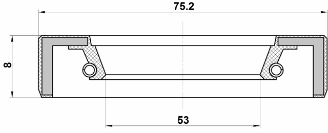 95FBY-55750808X - OIL SEAL FRONT HUB 53X75.2X8X8