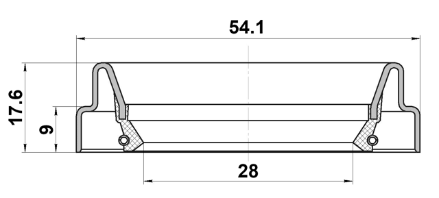 95FDS-30540918X - HALF SHAFT OIL SEAL 28X54.1X9X17.6
