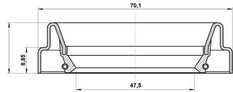 95FDY-49700909C - DRIVE SHAFT OIL SEAL 47.5X70.1X8.85X8.85