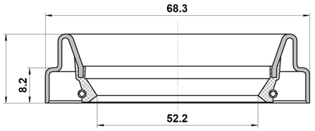 95FDY-54680808C - DRIVE SHAFT OIL SEAL 52.2X68.3X8.2X8.2
