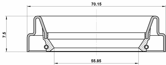 95FDY-57700808C - DRIVE SHAFT OIL SEAL 55.85X70.15X7.5X7.5