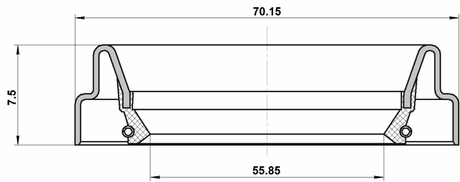 95FDY-57700808C - DRIVE SHAFT OIL SEAL 55.85X70.15X7.5X7.5
