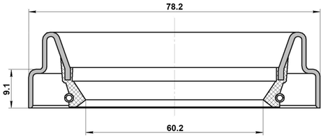 95FDY-62780909C - OIL SEAL REAR HUB 60.2X78.2X9.1X9.1
