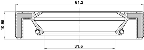 95GAS-32611113X - DRIVE SHAFT OIL SEAL 31.5X61.2X10.95X13.6