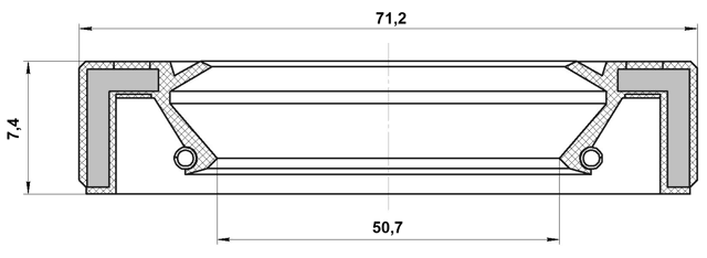 95GAS-52710707R - DRIVE SHAFT OIL SEAL 50.7X71.2X7.4