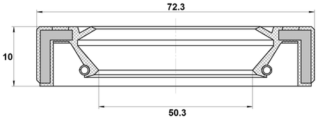 95GAS-52721010R - REAR DIFFERENTIAL-PINION SEAL 50.3X72.3X10X10