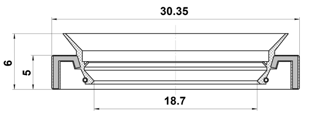 95GAY-20300506X - STEERING RACK OIL SEAL 18.7X30.35X6