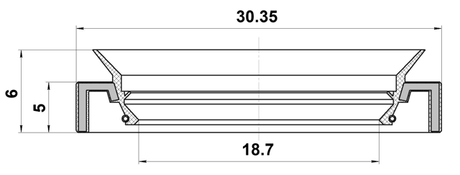 95GAY-20300506X - STEERING RACK OIL SEAL 18.7X30.35X6