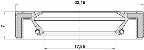 95GAY-20320707X - STEERING RACK OIL SEAL 17.85X32.15X7X7