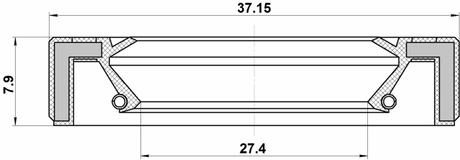 95GAY-29370808C - DRIVE SHAFT OIL SEAL 27.4X37.15X7.9X7.9