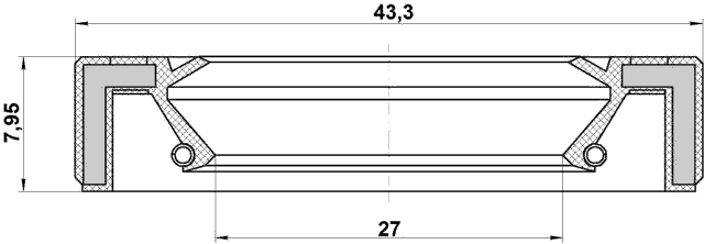 95GAY-29430808X - DRIVE SHAFT OIL SEAL 27X43.3X7.95