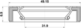 95GAY-34490707X - DRIVE SHAFT OIL SEAL 31.9X49.15X6.9X6.9