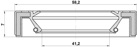 95GAY-43580707L - DRIVE SHAFT OIL SEAL 41.2X58.2X7X7