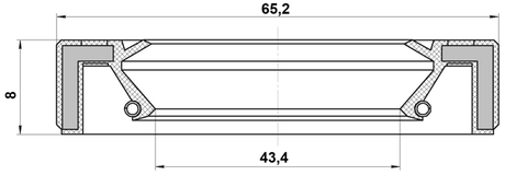 95GAY-45650808L - DRIVE SHAFT OIL SEAL 43.4X65.2X8