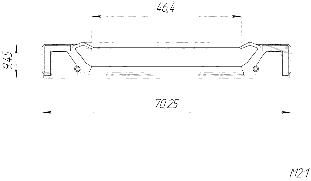 95GAY-48701010X - HALF SHAFT OIL SEAL 46.4X70.25X9.45X9.45