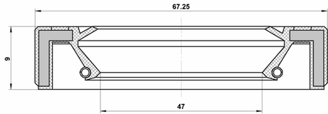 95GAY-49670909C - DRIVE SHAFT OIL SEAL 47.2X67.25X9X9
