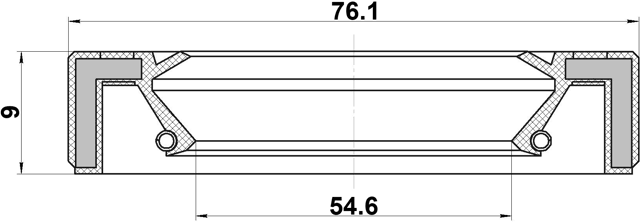 95GAY-56760909C - DRIVE SHAFT OIL SEAL 54.65X76.1X9X9