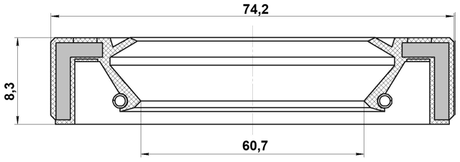 95GAY-62740813R - DRIVE SHAFT OIL SEAL 60.7X74.2X8.3X12.7