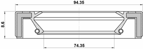 95GAY-76940909L - CRANKSHAFT SEAL 74.35X94.35X8.6X8.6