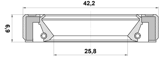 95GBY-27420707R - OIL SEAL TRANSAXLE CASE 25.8X42.2X6.9X6.9