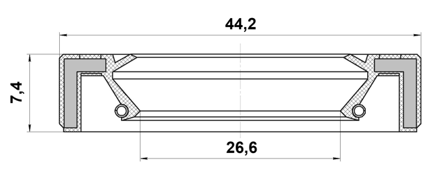 95GBY-28440808X - DRIVE SHAFT OIL SEAL 26.6X44.2X7.4X7.4