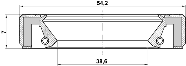 95GBY-40540707L - DRIVE SHAFT OIL SEAL 38.6X54.2X7.25X7.25